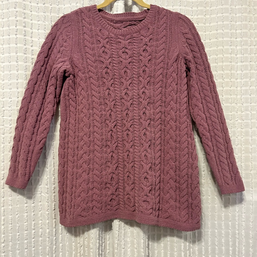 Women's‎ Small Casual Soft Chenille Chunky Cable Knit Sweater Lavender